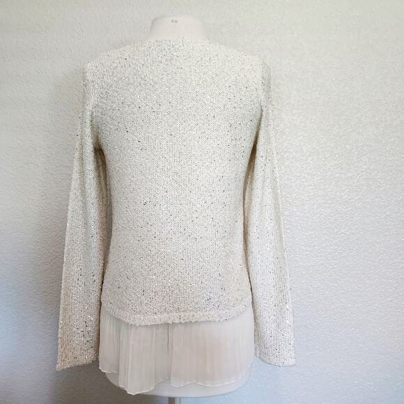 Alfani Cream Sweater w/Sequins Size MP - Picture 8 of 10